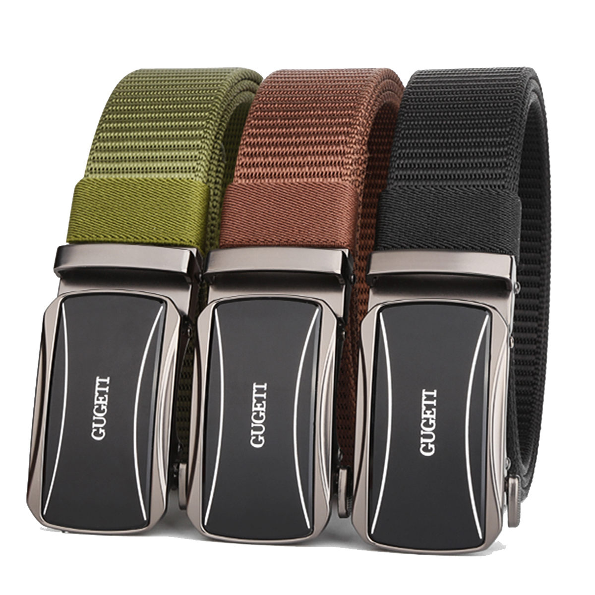 Men's Belt  Automatic buckle tank belt canvas  fabric belt 3.4cm